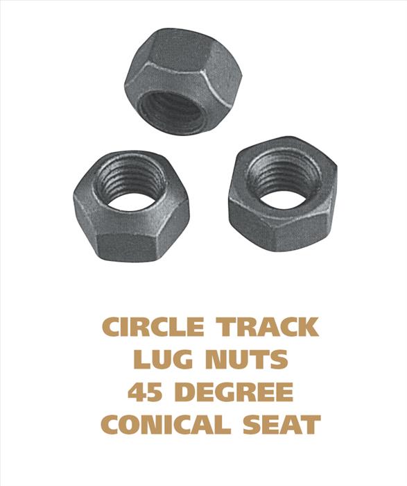 Circle Track Lug Nuts with 45 Degree Seat - 1 Inch Hex Chrome Plated
